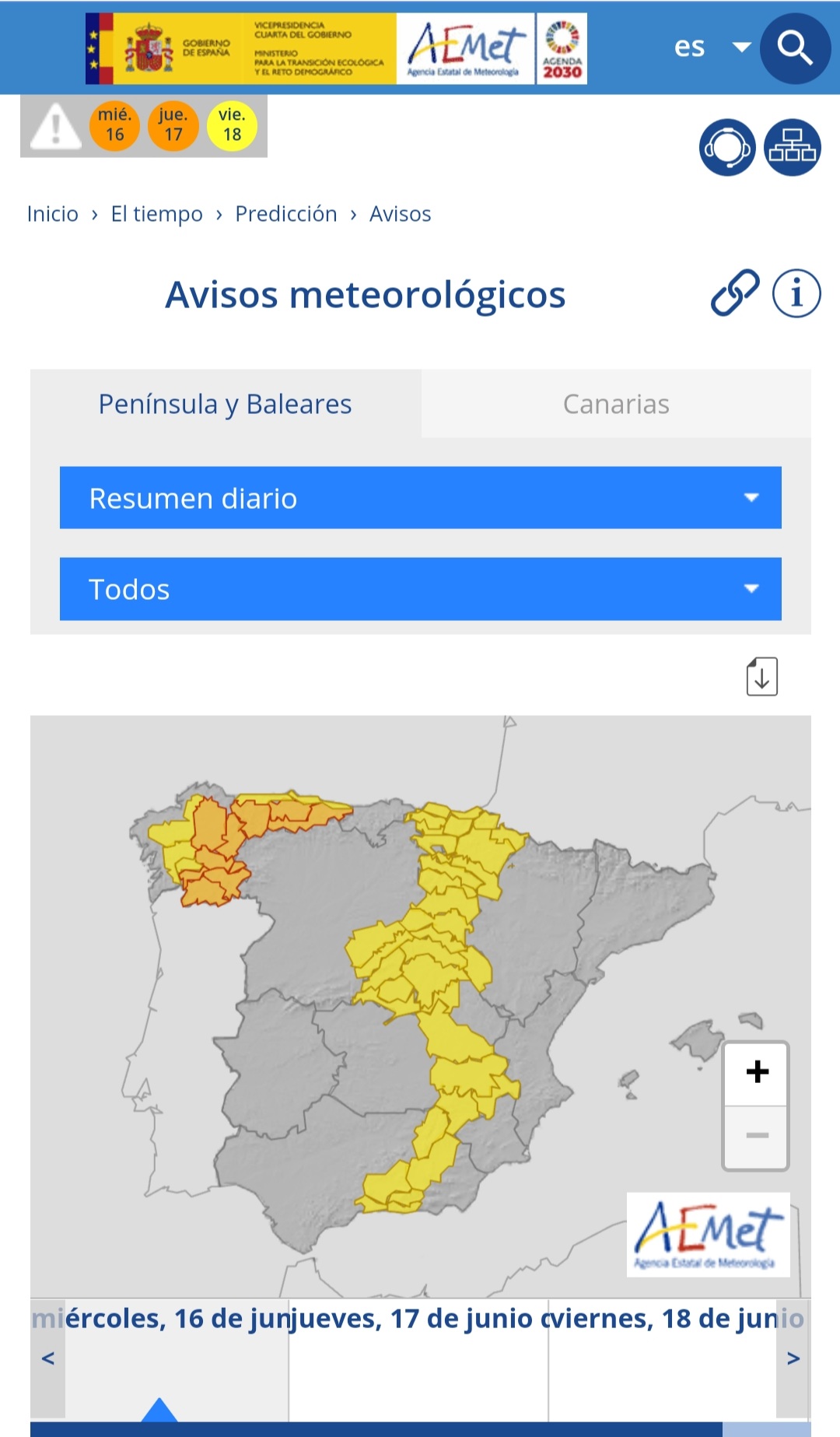 ALERTA POR TORMENTAS