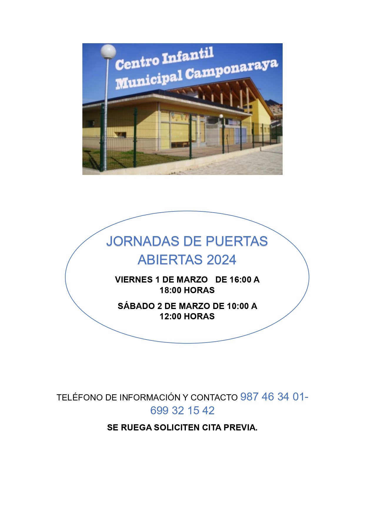 JORNADA DE PUERTAS ABIERTAS ESCUELA INFANTIL