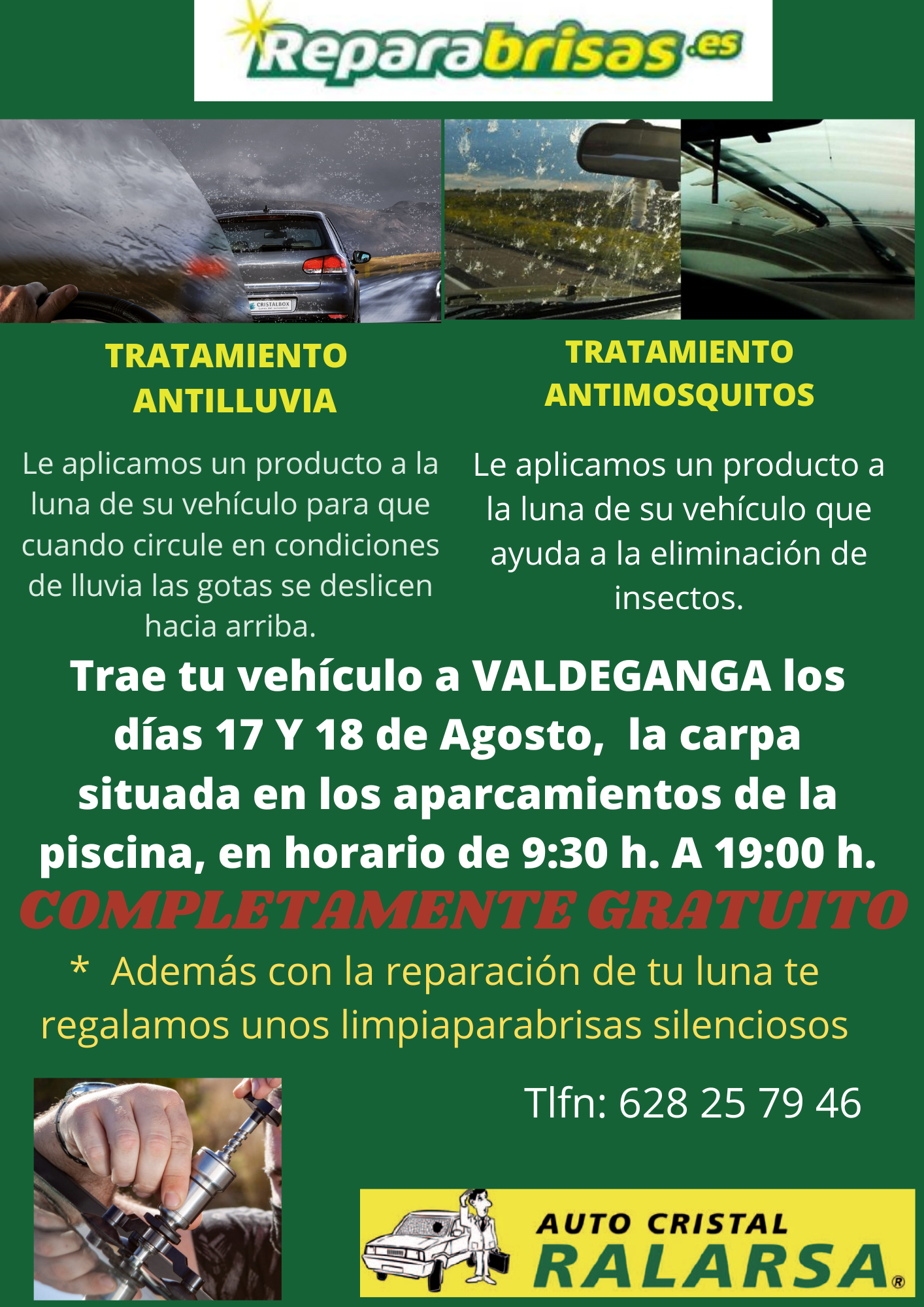 Campaña gratuita de tratamiento antimosquitos y antilluvia para tu  parabrisas - Ayuntamiento de Guadiana